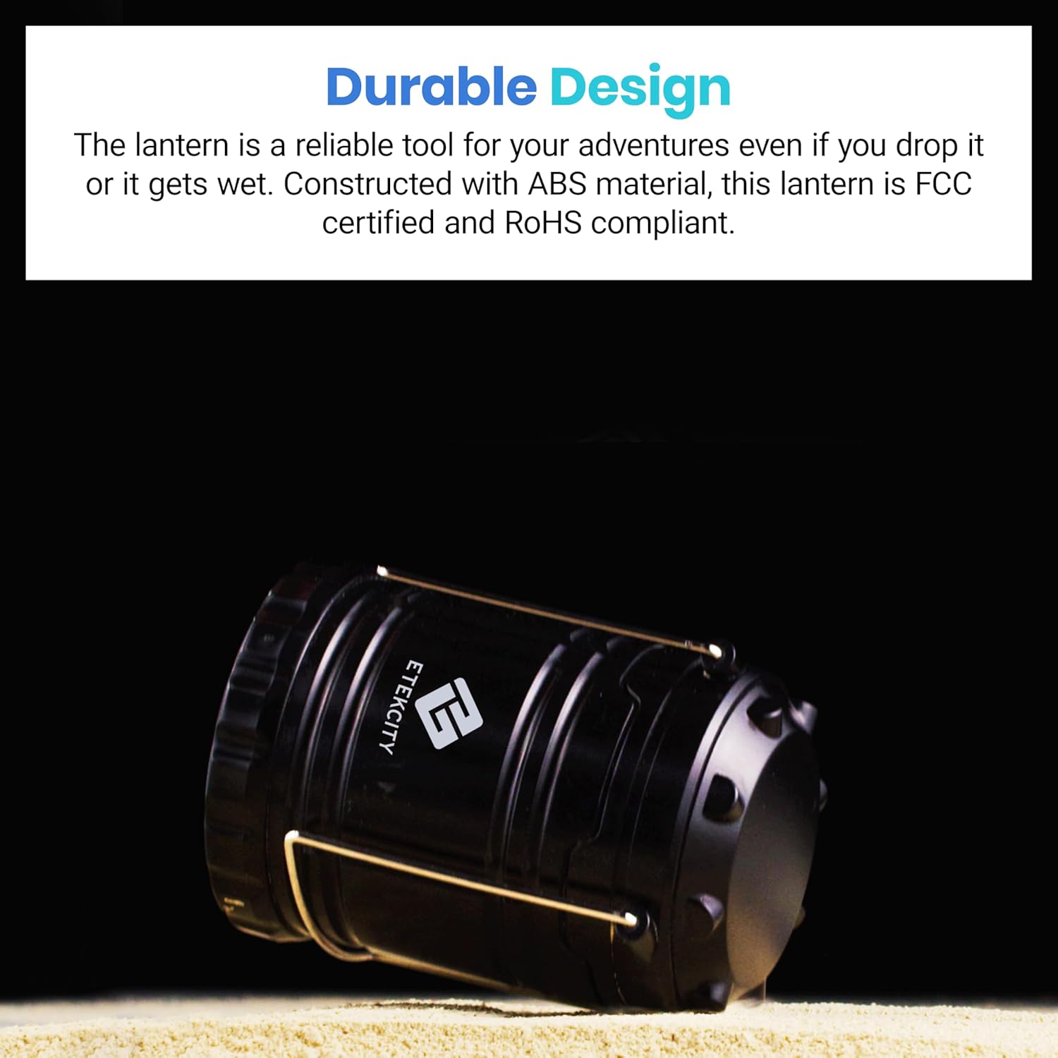 Etekcity Lantern Camping Essentials Lights, Led Flashlight for Power Outages, Tent Lights for Emergency, Survival Gear and Supplies for Hurricane, Battery Operated Lamp, 2 Pack, Black - Image 6