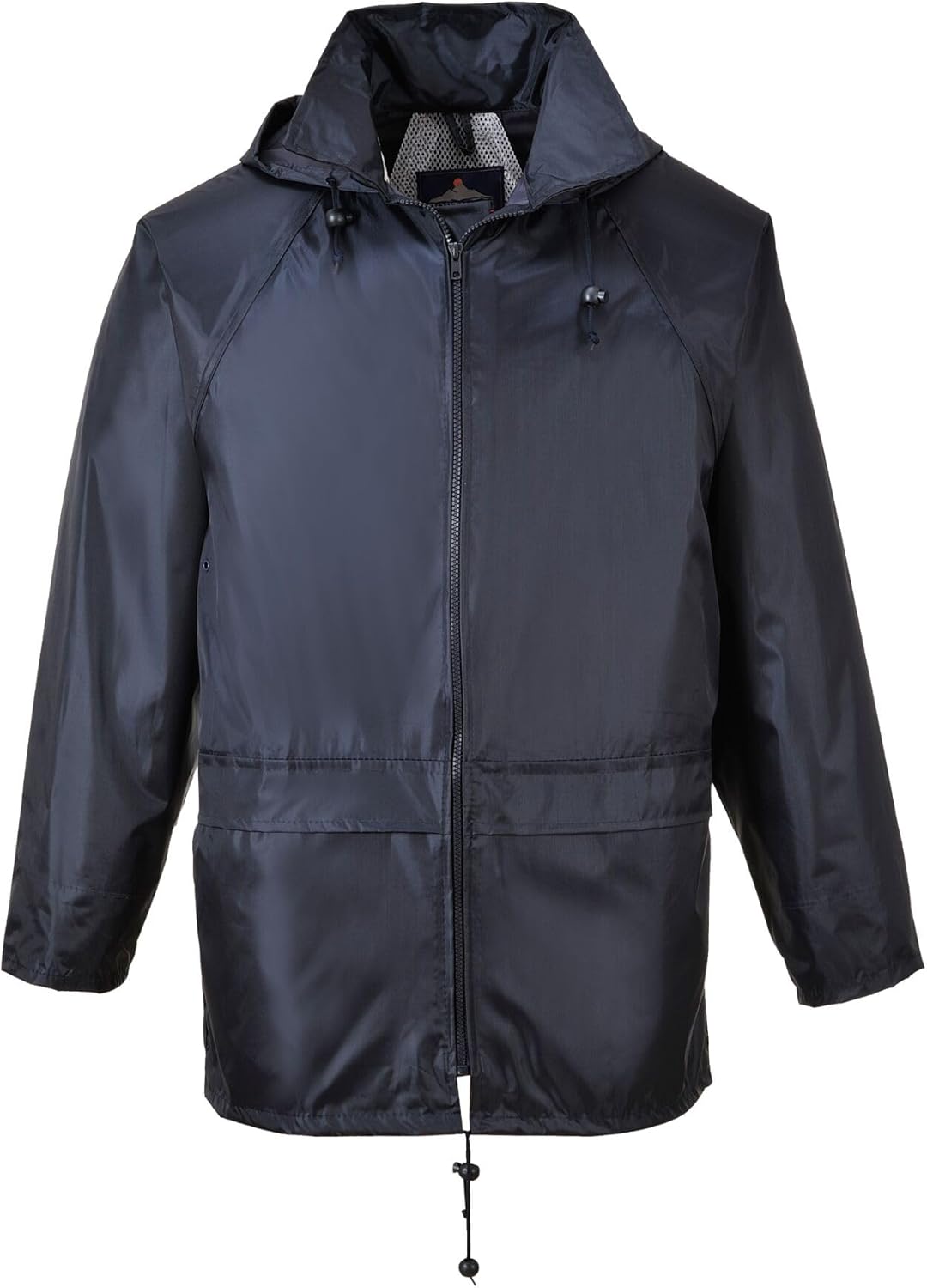 Portwest US440 Classic Waterproof Rain Jacket wth Pack Away Hood & Sealed Seams, Navy, Medium