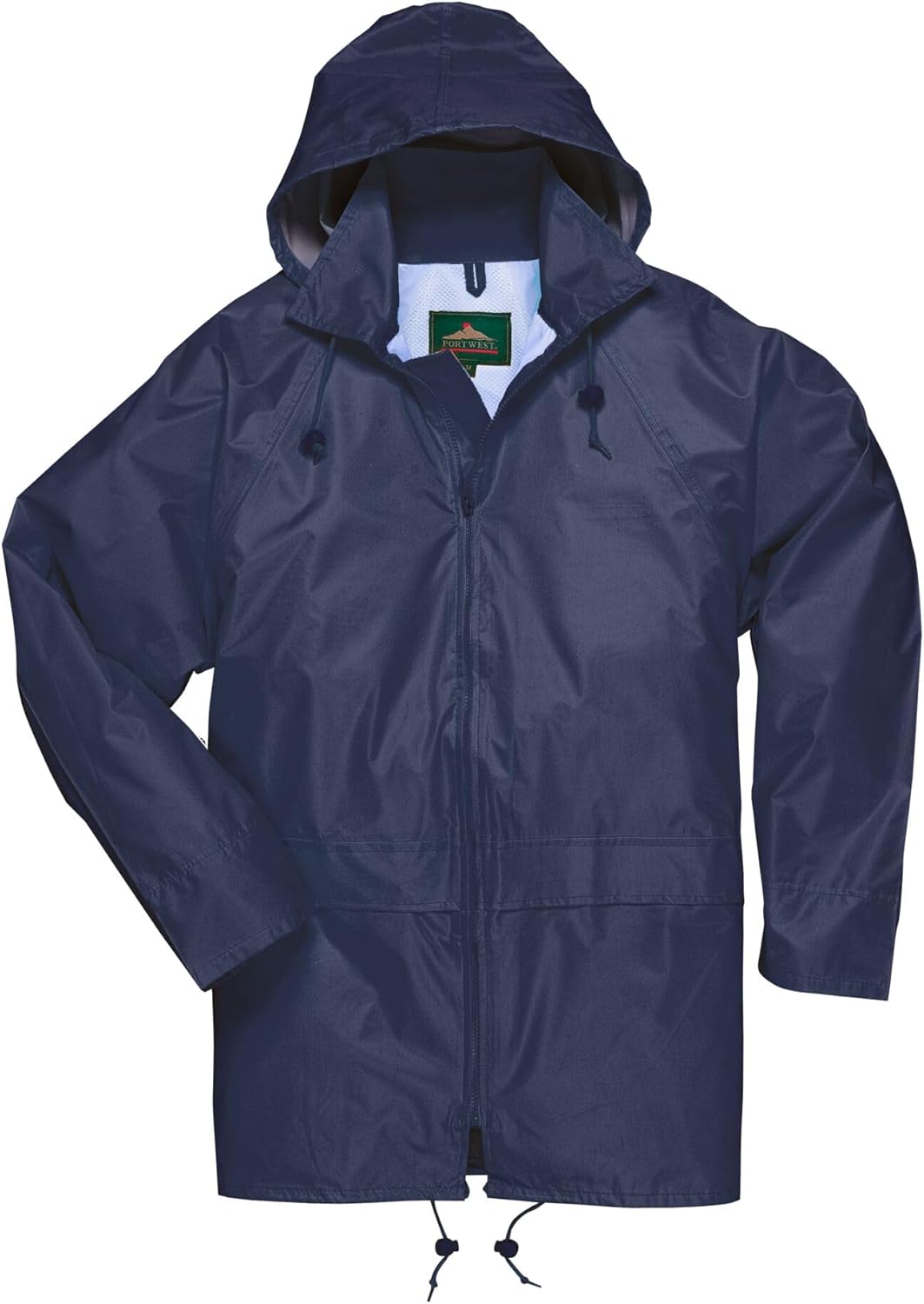 Portwest US440 Classic Waterproof Rain Jacket wth Pack Away Hood & Sealed Seams, Navy, Medium - Image 9