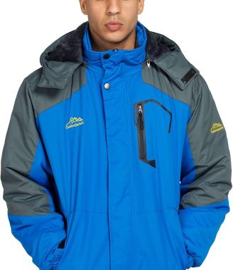 Ski Jacket with Hood for Men Waterproof Snow Winter Coat