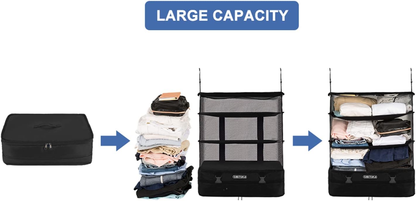 Portable Hanging Travel Shelves Bag Packing Cube Organizer Suitcase Storage Large Capacity - Image 3