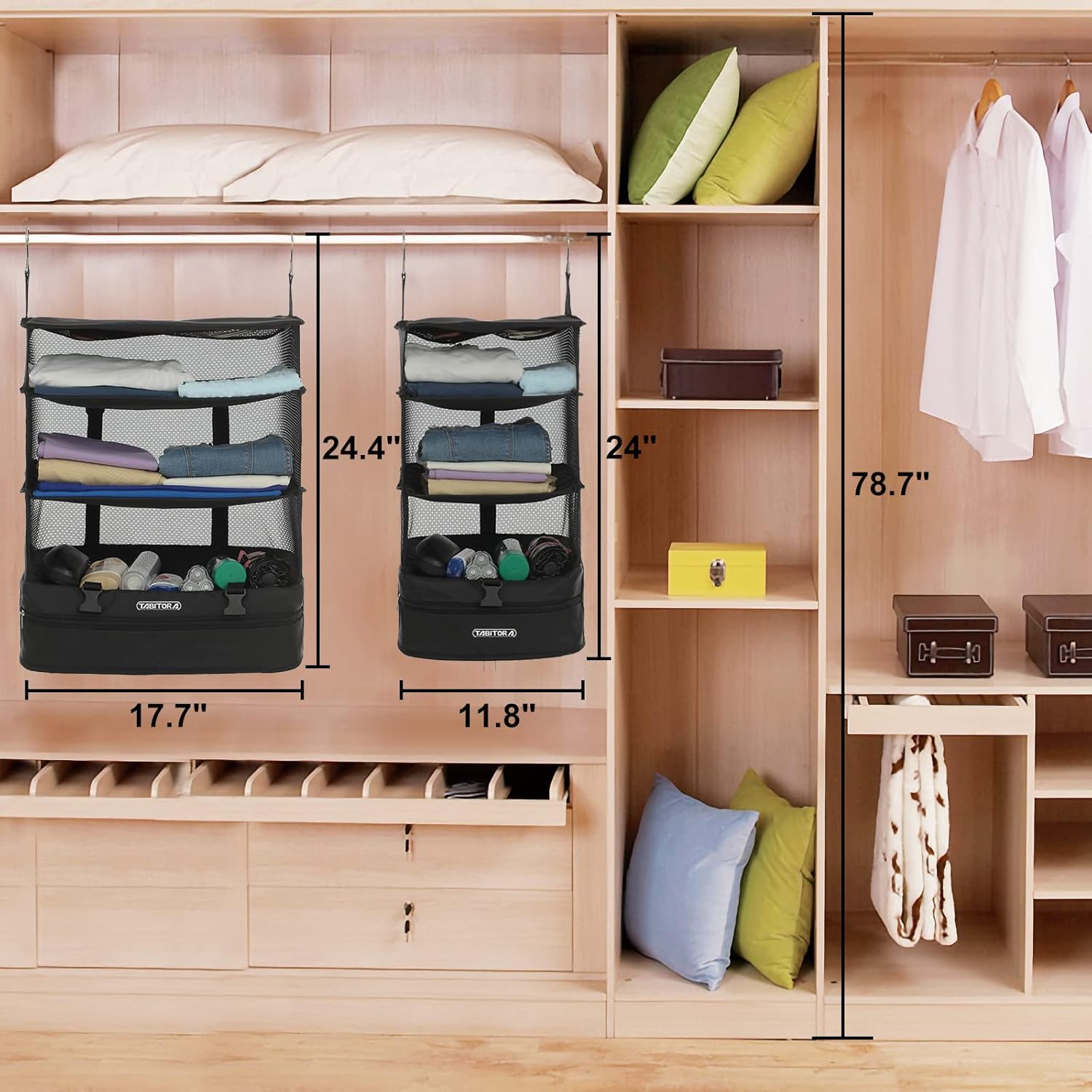 Portable Hanging Travel Shelves Bag Packing Cube Organizer Suitcase Storage Large Capacity - Image 5